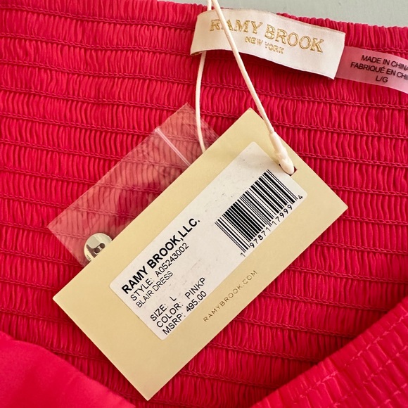 Ramy Brook Blair Strapless Smocked Midi Dress *NWT* - Picture 6 of 6